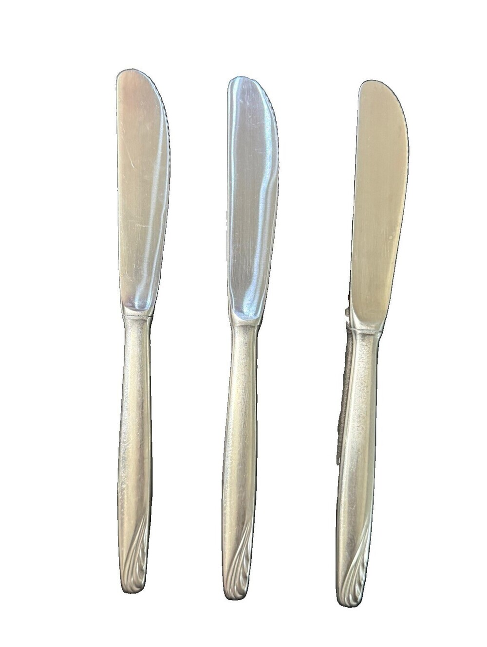 Set of 3 Rostfrei Solingen German Silverplate Dinner Knives 8 1/4in Vintage
